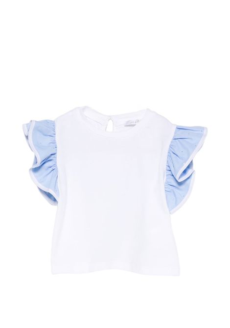 T-shirt con volants U+E' BY MISS GRANT | UE2161LA AZ